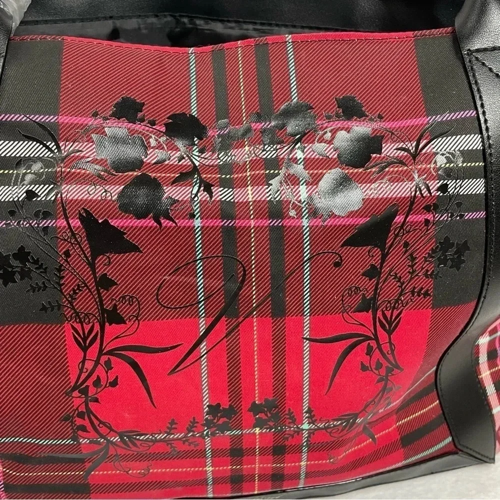 Victoria’s Secret Tote Bag Red and Black Plaid - Picture 3 of 10